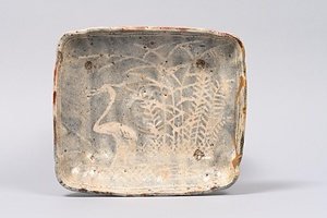 鼠志野鷺文額皿