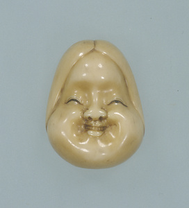 阿福面牙彫根付