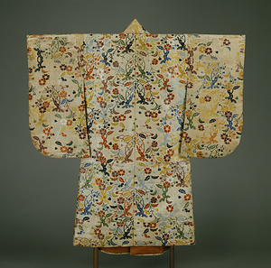 唐織 白地枝垂桜模様