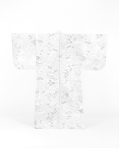 唐織 紅白段竹菊模様