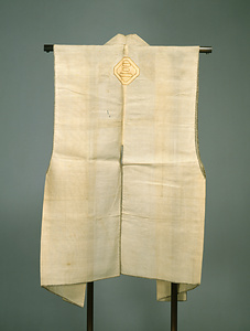 陣羽織 白絽無地隅取角三字紋付