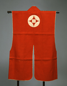 陣羽織 猩々緋羅紗 輪違いに二引紋付