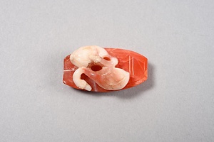 瑪瑙船上鵜置物