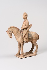 黄釉加彩騎馬人物