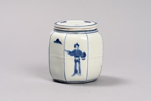 古染付人物文茶入