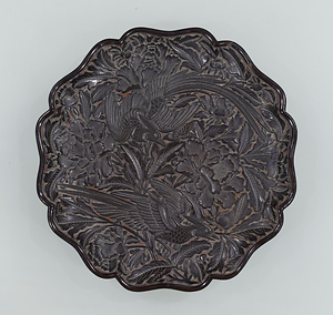 花鳥堆黒輪花盆