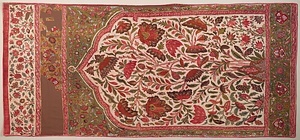 白地立木花文様更紗