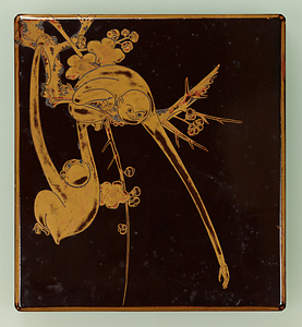 梅枝猿蒔絵硯箱