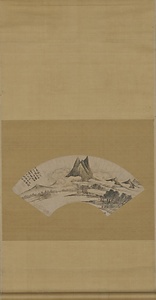 山水図扇面