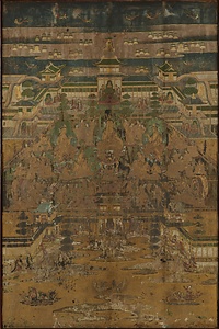 （表）兜率天曼荼羅図／（裏）五大虚空蔵菩薩像 衝立