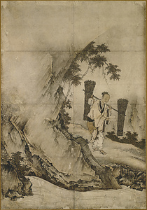 批杷蓮根柘榴柿・朱買臣図