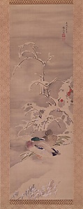 雪中鴨図
