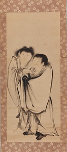 寒山拾得図　天遊松谿筆（模本）