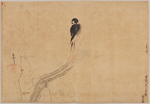 探幽／柳ニ燕図