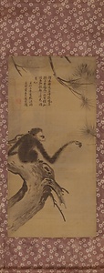 牧渓／猿猴松図