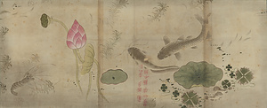 劉伯榜／蓮游魚図