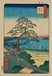 名所江戸百景・八景坂鎧掛松