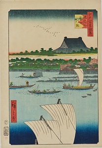 名所江戸百景（江戸百景餘興）・鉄炮洲築地門跡