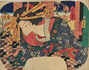 木版／花ノ盛 団扇絵