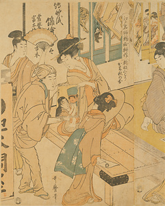 江戸名物錦画耕作・新板くばり出来秋の圖