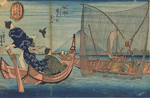 東都富士見三十六景・佃沖晴天の不二