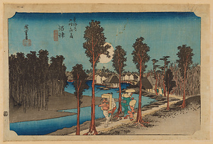 東海道五拾三次之内・沼津　黄昏圖