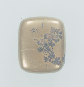 箱形菊蒔絵根付