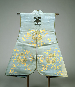 陣羽織 浅葱地葵唐草模様錦
