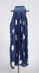 半袴 紺麻地丸紋散模様