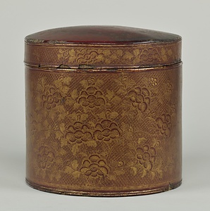 朱漆花鳥沈金丸櫃