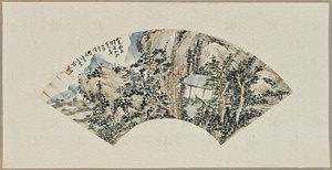 幽居拙養図扇面