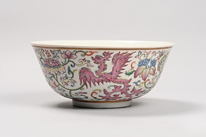 粉彩鳳凰唐草文鉢