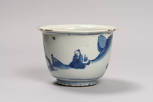 青花人物図碗