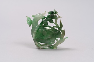 鴛鴦形翡翠合子