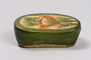 三彩牡丹文小枕