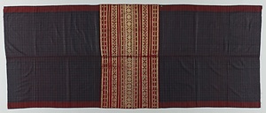 スレンダン（肩衣） 格子幾何文様浮紋織