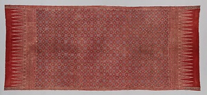 茜地火焔菱鋸歯文様更紗