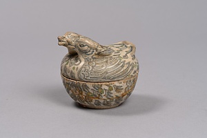 五彩鴛鴦形合子