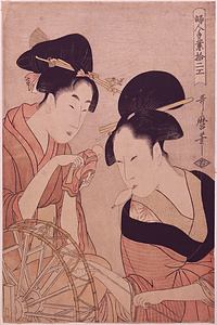 婦人手業拾二工・糸繰り