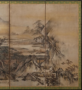 楼閣山水図屏風