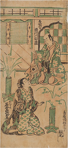 初代市川八百蔵のゑんや判官と初代岩井喜代太郎のかほよ