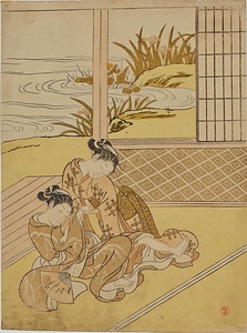 扇を争う二美人