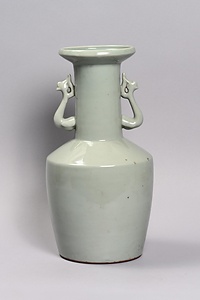 青磁鳳凰耳瓶