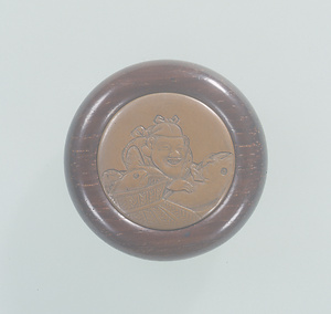 饅頭形恵比寿彫金根付