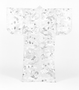 唐織 浅葱地松皮菱花熨斗模様