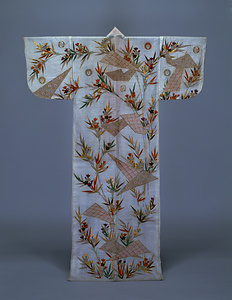 帷子 白麻地竹桔梗切紙模様