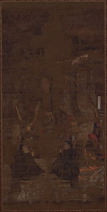 仏画写経貼交屏風