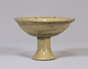 粉青刷毛目高脚杯