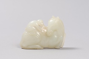 馬猿形白玉帯鉤