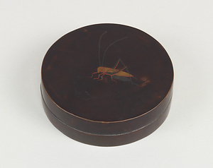 香盆 黒地蟋蟀色漆研出
